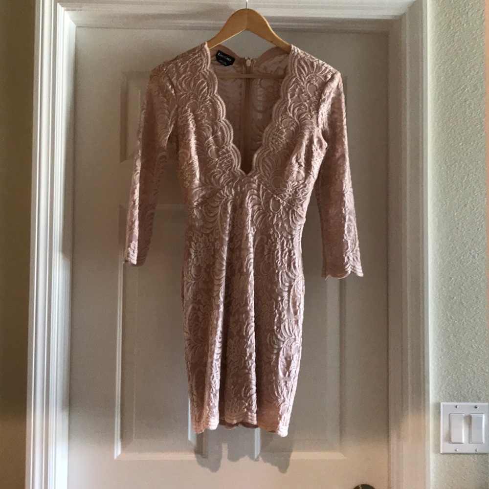 Scallop Lace Plunge Dress